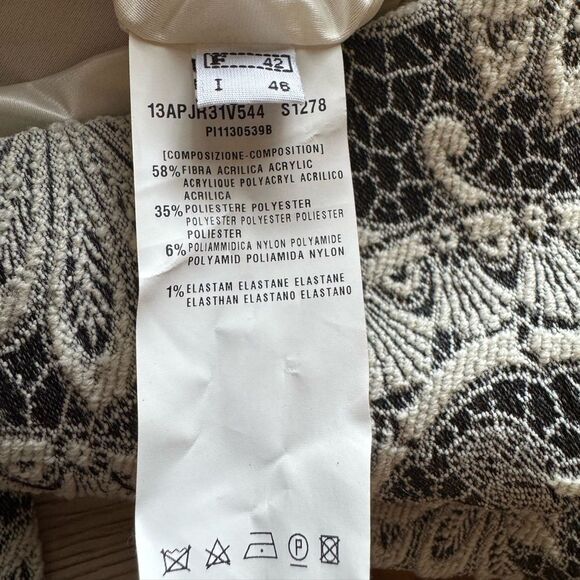 Plein Sud Brocade Mini Dress NWT FR42 US10 Black Gray White Made in Italy - Picture 12 of 13